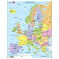 Рамка-вкладыш Larsen Политическая карта Европы (A8), 37 дет.