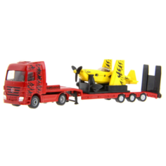 Набор техники Siku Тягач со спортивным самолетом (1866) 1:87 красный/желтый