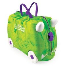Чемодан trunki зеленый с принтом