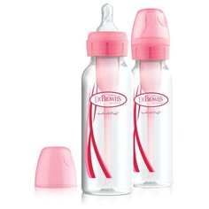 Dr. Browns Бутылочки полипропиленовые с узким горлом Options 250 мл, 2 шт. с рождения, розовый