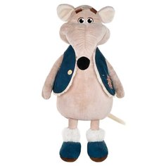 Мягкая игрушка Maxitoys Крыс Гриша в синей жилетке и уггах 28 см