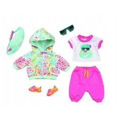 Zapf Creation Комплект одежды для куклы Baby Born для велосипедной прогулки Делюкс, 827192 розовый/голубой