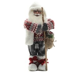Фигурка Maxitoys Дед Мороз с посохом в свитере, 46 см белый/красный/серый