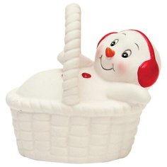 Фигурка Феникс Present Снеговик в корзине 8 см белый