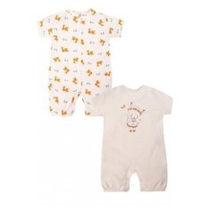 Песочник Веселый Малыш размер 68, молочный/оранжевый