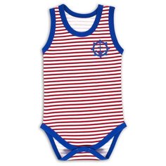 Боди Веселый Малыш размер 80, серый/красный