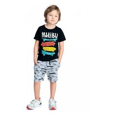 Комплект одежды Веселый Малыш размер 140, черный/серый