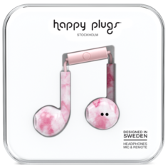 Наушники Happy Plugs Earbud Plus pink marble