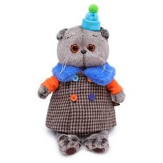 Мягкая игрушка Basik&Co Кот Басик в комбинированном пальто 25 см