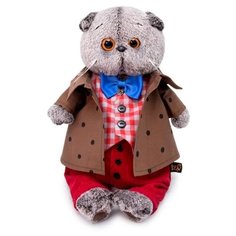 Мягкая игрушка Basik&Co Кот Басик в костюме с бантом 25 см