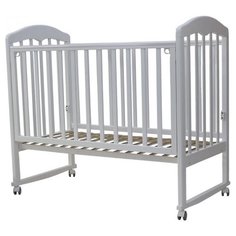 Кроватка Топотушки Сильвия-2 (колесо) (качалка), на полозьях белый