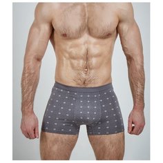 Salvador Dali Трусы боксеры цветочный узор с ромбиком, размер XXXL, серый