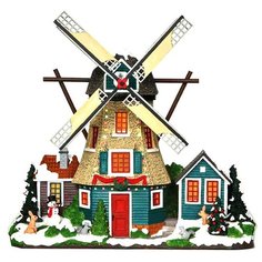 Фигурка Lemax Ветряная мельница с флигелем 29 х 30 х 8 см голубой/бежевый/зеленый