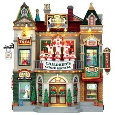 Фигурка Lemax фасад Рождественская торговая площадь 26.5 х 22.2 х 12.8 см бежевый/зеленый