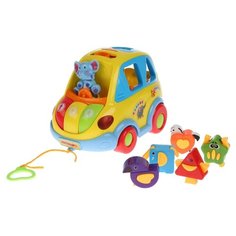 Каталка-игрушка Play Smart Автошка (9198 / B655-H01018) желтый/голубой/красный