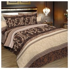Постельное белье семейное Letto B186 70х70 бязь коричневый