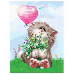 Белоснежка Картина по номерам "Кот с букетом" 30х40 см (3002-CS)