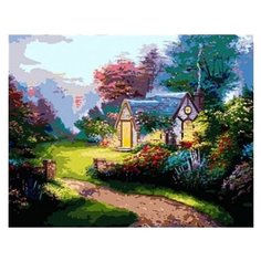 Рыжий кот Картина по номерам "Домик у дороги" 30x40 см (ST015)