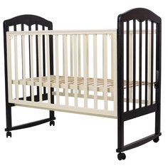 Кроватка Топотушки Сильвия-2 (колесо) (качалка), на полозьях венге/слоновая кость