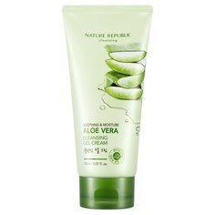NATURE REPUBLIC гель-крем очищающий с алоэ вера Soothing & Moisture Aloe Vera Cleansing Gel Cream, 150 мл