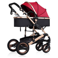 Коляска-трансформер AngelPro 739S с автокреслом красный