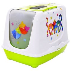 Туалет-домик для кошек Moderna Trendy Cat Friends Forever 50х39.5х37.5 см ярко-зеленый