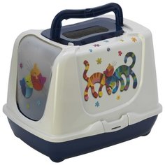 Туалет-домик для кошек Moderna Trendy Cat Friends Forever 50х39.5х37.5 см черничный