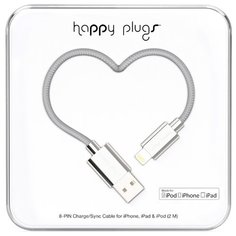 Кабель Happy Plugs Lightning to USB Charge/Sync MFI 2 м silver