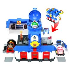 Silverlit Игровой набор Robocar Poli Штаб-квартира 2.0 с фигуркой Джин 83304 синий