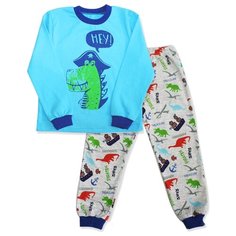 Пижама Веселый Малыш размер 92, голубой/серый