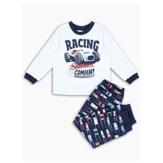 Пижама Веселый Малыш размер 92, белый/темно-синий