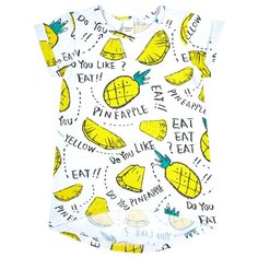 Туника Веселый Малыш размер 122, белый/желтый