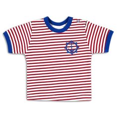 Футболка Веселый Малыш размер 86, серый/красный