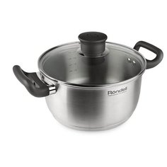 Кастрюля Rondell Drive 2,8 л, стальной/черный