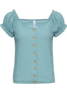 Футболка с пуговицами Bonprix