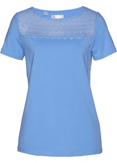 Футболка с кружевной отделкой Bonprix