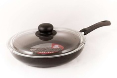 Сковорода 24см стеклянная крышка Black&Silver ТМ Flonal