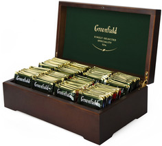 Подарочный набор Greenfield 8 видов чая деревянная шкатулка 98 пакетиков