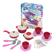 Подарочный набор детской посуды кухонный сервиз волшебная хозяюшка Нордпласт
