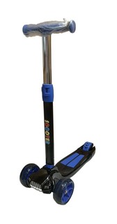 Самокат детский трехколесный светящийся Scooter Maxi Pro Plus черно-синий
