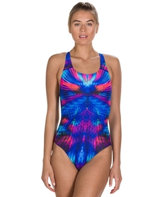Купальник Speedo MirageShine Placement Digital Powerback, синий, 36 FR