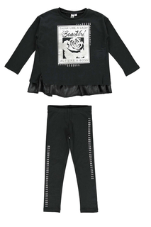 брюки для девочки iDO, цв.чeрный, р-р 164