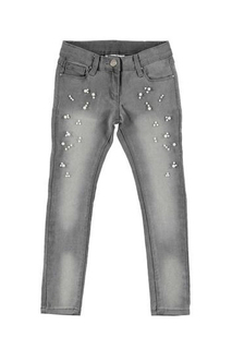 Джинсы для девочки iDO, цв.серый, р-р 140