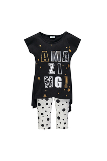 леггинсы для девочки MEK, цв.чeрный, р-р 122