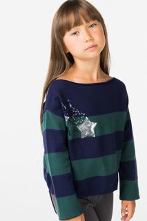 Джемпер для девочки iDO, цв.синий, р-р 128