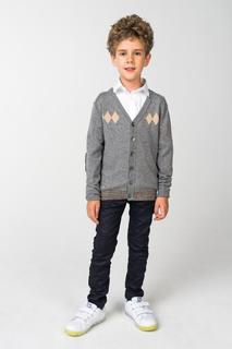 Кардиган для мальчика iDO, цв.серый, р-р 122