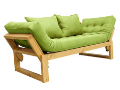 Прямой диван АНД Амбер Зеленый, рогожка, Сосна натуральная