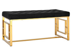 Банкетка BENCH-012-TG Черный, велюр / Сталь, золото Stool Group