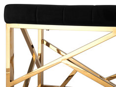 Банкетка BENCH-016 Черный, велюр / Сталь, золото Stool Group