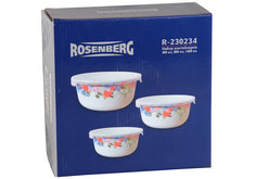 Набор контейнеров с пластиковой крышкой, 3 шт Rosenberg